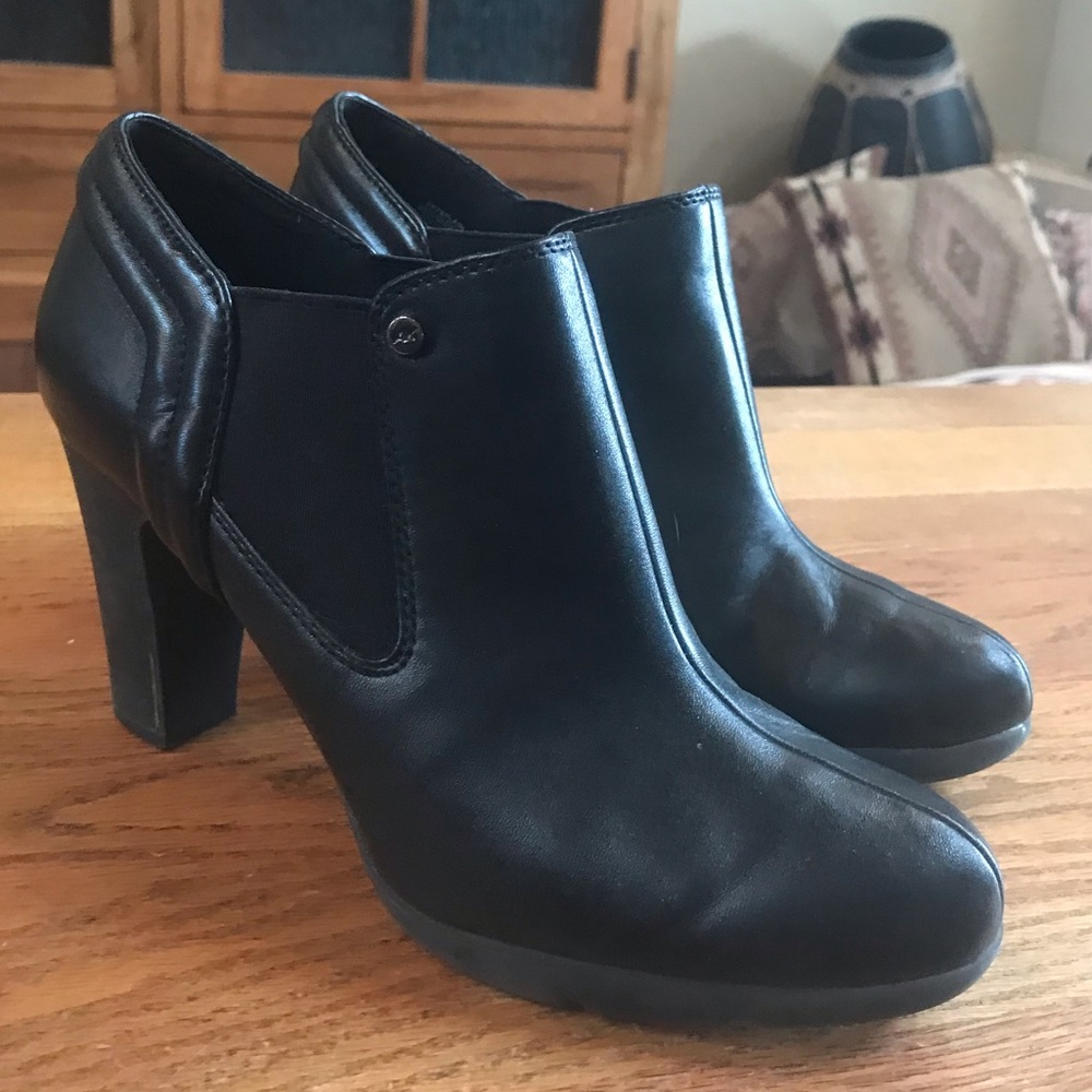Black Leather Ankle Bootie